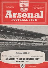 Arsenal v Manchester City 20-Apr-1963