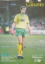 Norwich City v Manchester City 02-Feb-1991