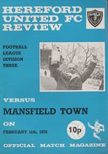 Hereford United v Mansfield Town 11-Feb-1976