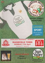 Hereford United v Mansfield Town 17-Apr-1995