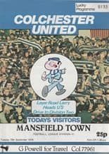 Colchester United v Mansfield Town 18-Sep-1979