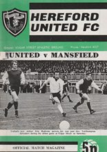 Hereford United v Mansfield Town 25-Oct-1972