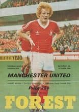 Nottingham Forest v Manchester United 04-Oct-1980
