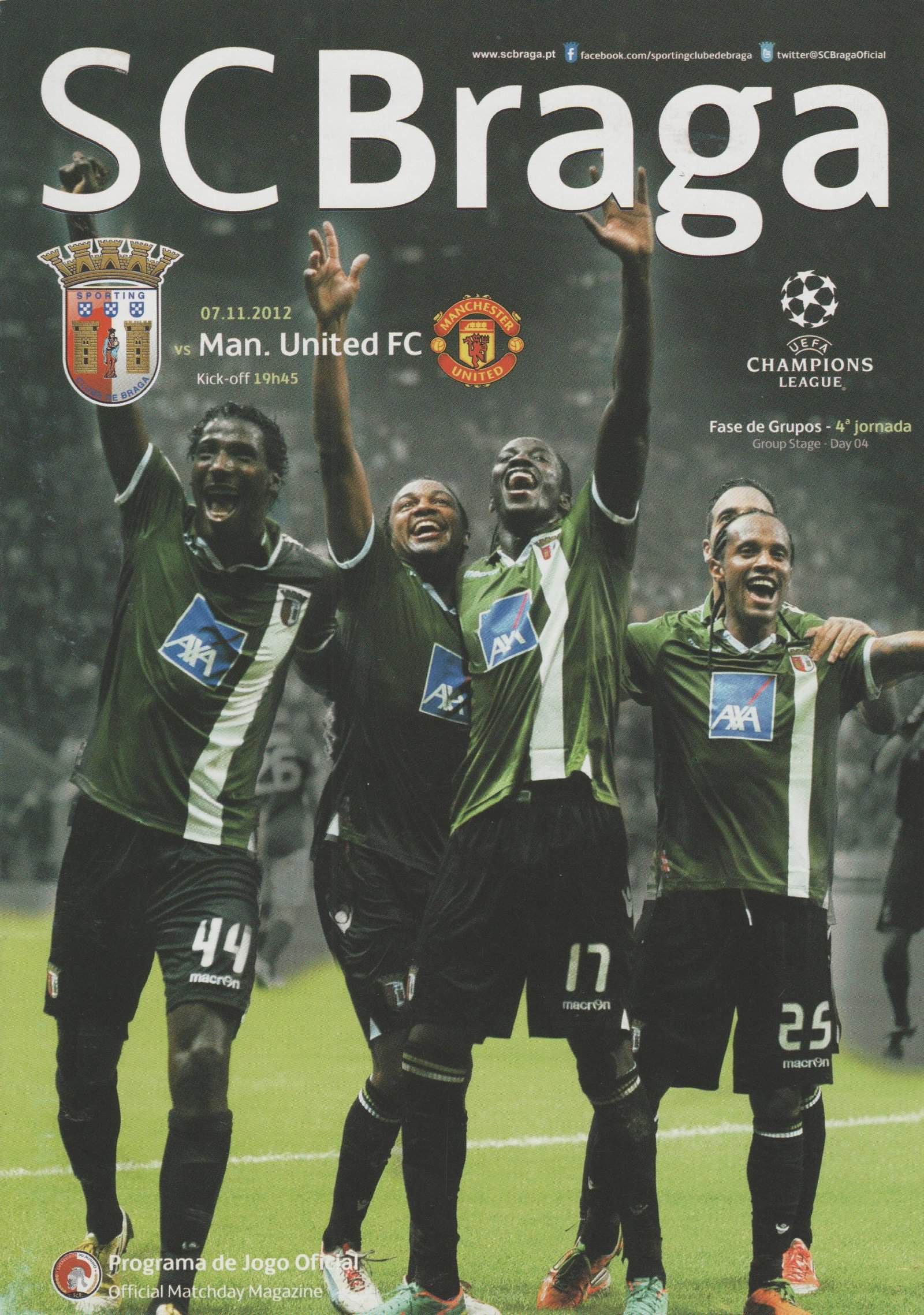 Sporting Braga v Manchester United 07-Nov-2012