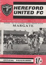 Hereford United v Margate 19-Dec-1970