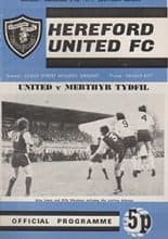Hereford United v Merthyr Tydfil 27-Dec-1971