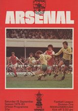 Arsenal v Middlesbrough 15-Sep-1979