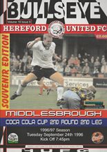 Hereford United v Middlesbrough 24-Sep-1996