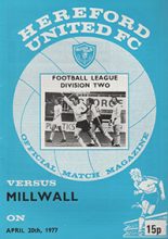 Hereford United v Millwall 20-Apr-1977