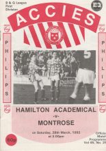 Hamilton Academical v Montrose 28-Mar-1992