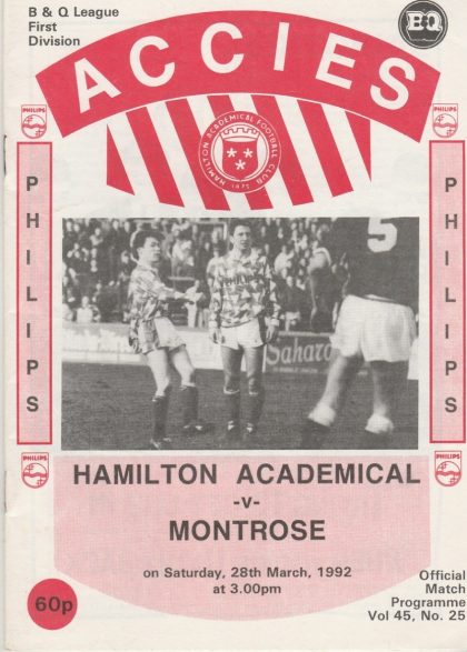 Hamilton Academical v Montrose 28-Mar-1992