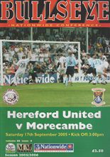 Hereford United v Morecambe 17-Sep-2005