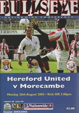 Hereford United v Morecambe 26-Aug-2002