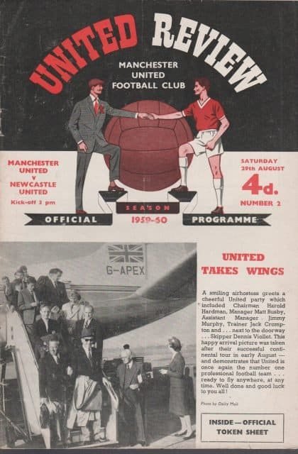 Manchester United v Newcastle United 29-Aug-1959