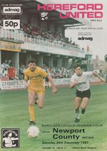 Hereford United v Newport County 26-Dec-1987