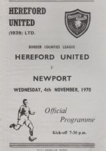 Hereford United Reserves v Newport County Reserves 04-Nov-1970