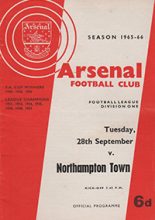 Arsenal v Northampton Town 28-Sep-1965