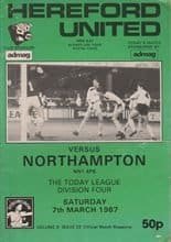 Hereford United v Northampton Town 07-Mar-1987