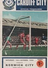 Cardiff City v Norwich City 18-Oct-1969