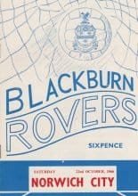 Blackburn Rovers v Norwich City   22-Oct-1966