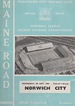 Manchester City v Norwich City 08-Sep-1965
