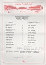 Arsenal Reserves v Norwich City Reserves 22-Aug-1987