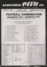 Leicester City Reserves v Norwich City Reserves 23-Jan-1982
