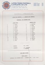 Luton Town Reserves v Norwich City Reserves 06-Nov-1985