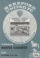 Hereford United v Notts County 23-Oct-1976