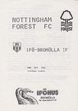 IFO Bromolla IF v Nottingham Forest 20-Jul-1986