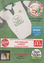 Hereford United v Nottingham Forest 04-Oct-1994