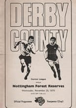 Derby County Reserves v Nottingham Forest Reserves 25-Nov-1970