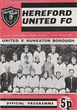 Hereford United v Nuneaton Borough 25-Aug-1971