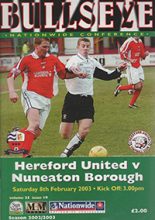 Hereford United v Nuneaton Borough 08-Feb-2003