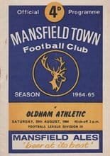 Mansfield Town v Oldham Athletic 29-Aug-1964