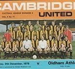 Cambridge United v Oldham Athletic 09-Dec-1978