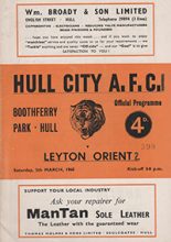 Hull City v Leyton Orient 05-Mar-1960