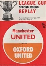 Manchester United v Oxford United 12-Sep-1972