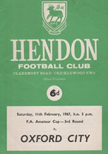 Hendon v Oxford City 11-Feb-1967