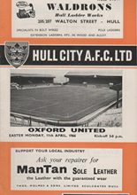 Hull City v Oxford United 11-Apr-1966