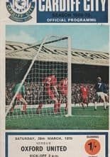 Cardiff City v Oxford United 28-Mar-1970