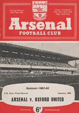 Arsenal v Oxford United 30-Jan-1963
