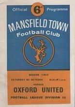 Mansfield Town v Oxford United 08-Oct-1966