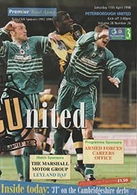 Cambridge United v Peterborough United 11-Apr-1998