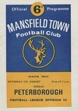 Mansfield Town v Peterborough United 27-Aug-1966