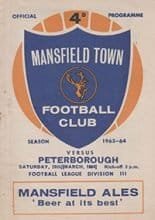 Mansfield Town v Peterborough United 28-Mar-1964