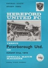Hereford United v Peterborough United 31-Aug-1974