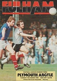 Fulham v Plymouth Argyle 16-Mar-1982