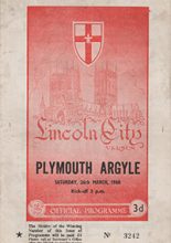 Lincoln City v Plymouth Argyle 26-Mar-1960