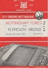 Nottingham Forest v Plymouth Argyle 28-Jan-1967